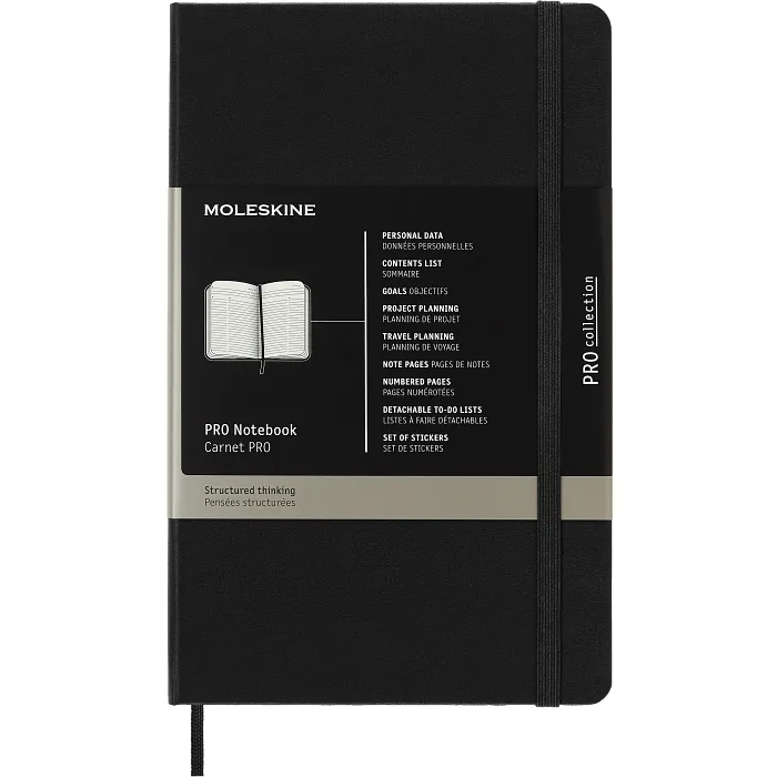 Libreta Profesional Grande Negra Pasta Dura