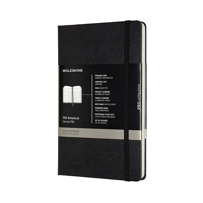 Libreta Profesional Grande Negra Pasta Dura