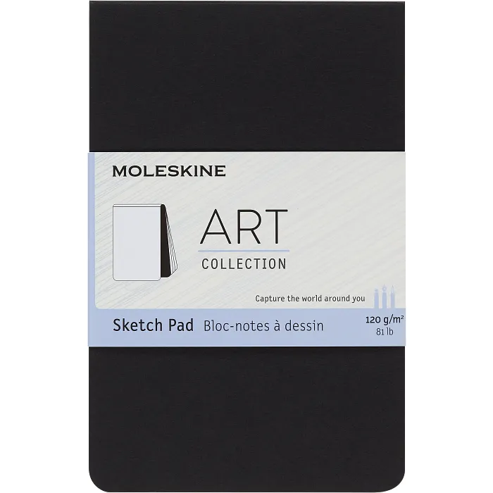 Sketch Pad Bolsillo Negro Hoja Blanca Pasta Suave