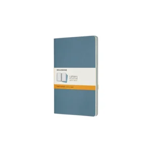 Set De 3 Libretas Grandes Azul Enérgico Hoja Rayada Pasta Suave — Portada Plana
