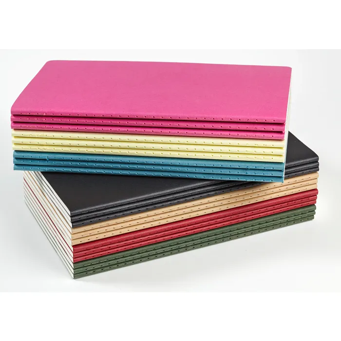 Set De 3 Libretas Grandes Azul Enérgico Hoja Rayada Pasta Suave