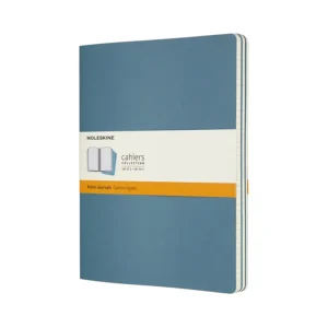 Set de 3 Libretas Extra Grandes Azul Enérgico Hoja Rayada Pasta Suave — Portada Plana