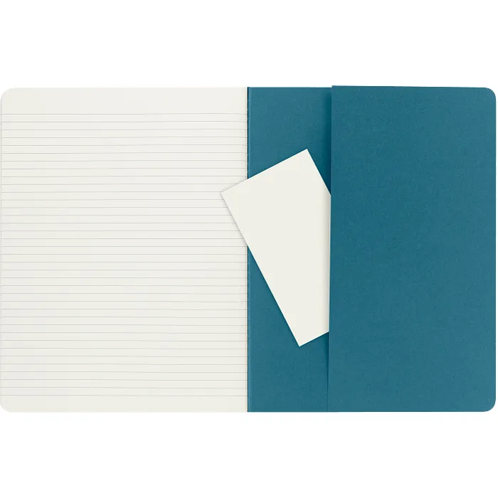 Set de 3 Libretas Extra Grandes Azul Enérgico Hoja Rayada Pasta Suave