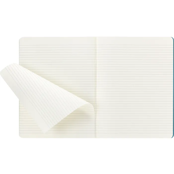 Set de 3 Libretas Extra Grandes Azul Enérgico Hoja Rayada Pasta Suave
