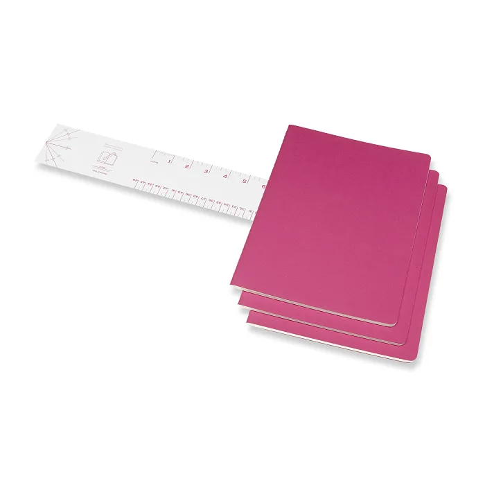 Set De 3 Libretas Extra Grandes Rosas Cinético Hoja Rayada Pasta Suave — Interior 2