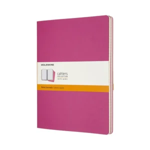 Set De 3 Libretas Extra Grandes Rosas Cinético Hoja Rayada Pasta Suave — Portada Plana