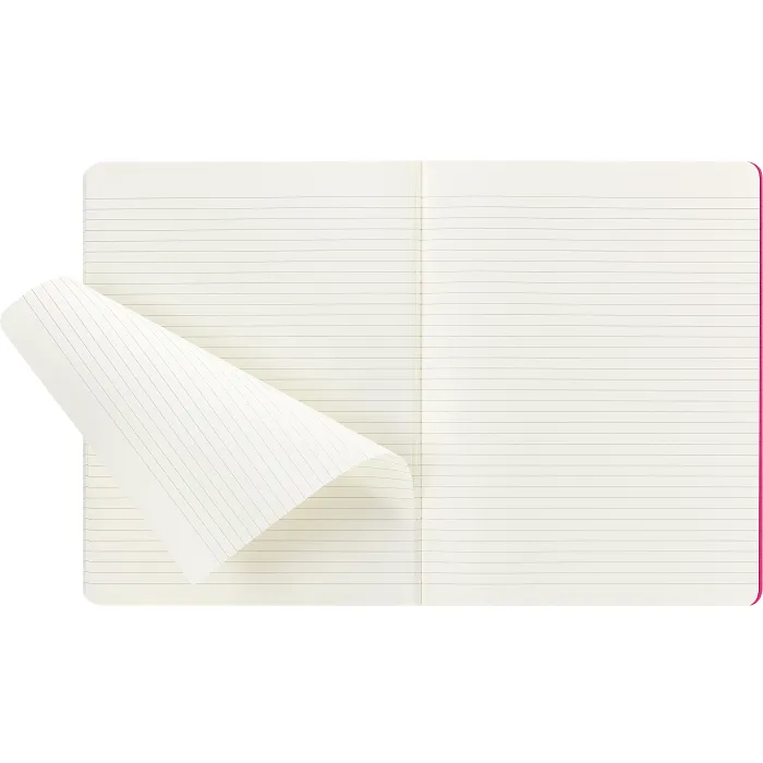 Set De 3 Libretas Extra Grandes Rosas Cinético Hoja Rayada Pasta Suave
