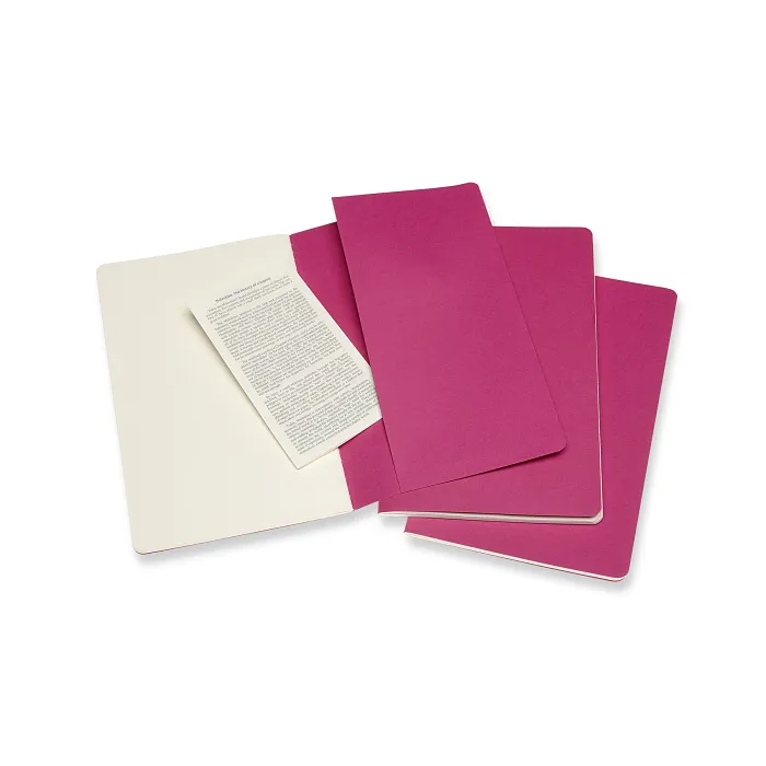 Set De 3 Libretas Grandes Rosas Cinético Hoja Blanca Pasta Suave — Interior 3
