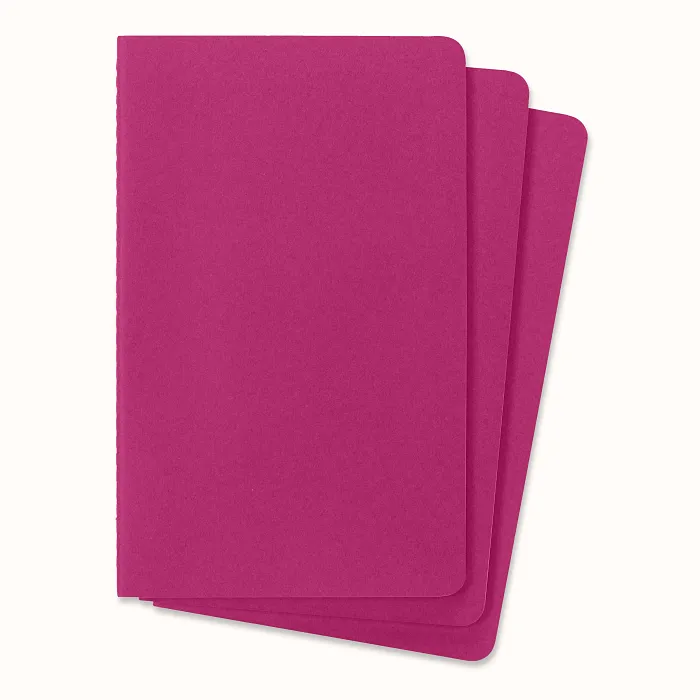 Set De 3 Libretas Grandes Rosas Cinético Hoja Blanca Pasta Suave — Interior 4
