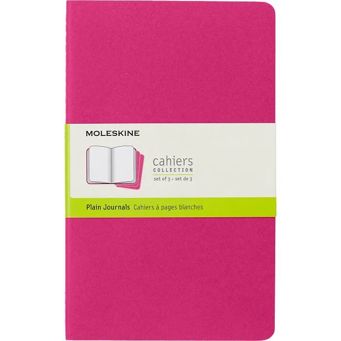 Set De 3 Libretas Grandes Rosas Cinético Hoja Blanca Pasta Suave