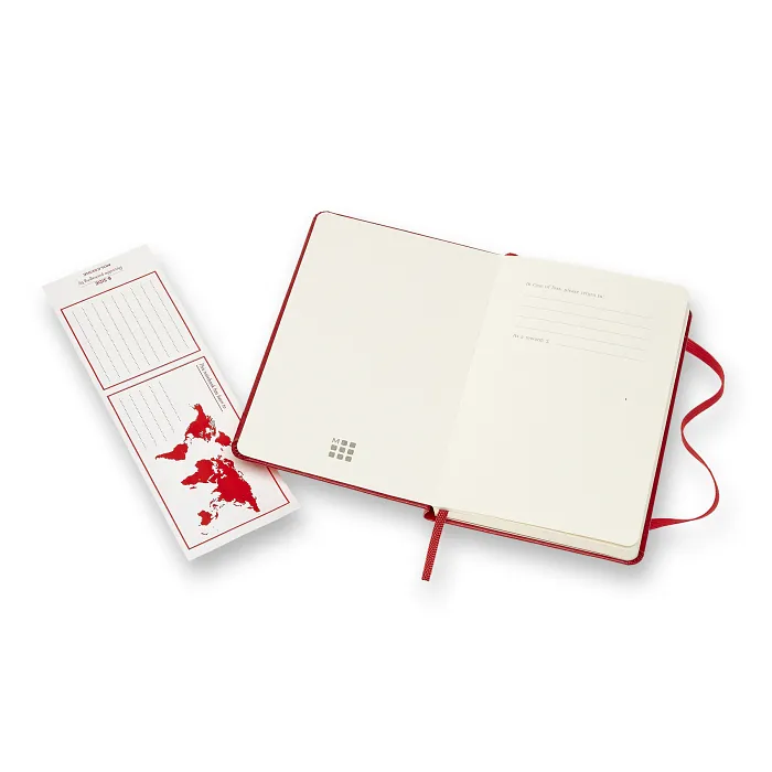 Libreta Clásica De Bolsillo Roja Hoja Rayada Pasta Dura — Interior 2