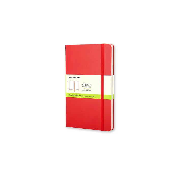 Libreta Clásica De Bolsillo Roja Hoja Blanca Pasta Dura — Portada Plana