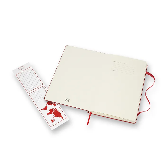 Libreta Clásica Grande Escarlata Hoja Blanca Pasta Dura — Interior 3
