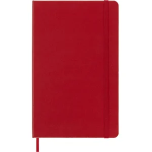 Libreta Clásica Grande Escarlata Hoja Blanca Pasta Dura — Portada Plana