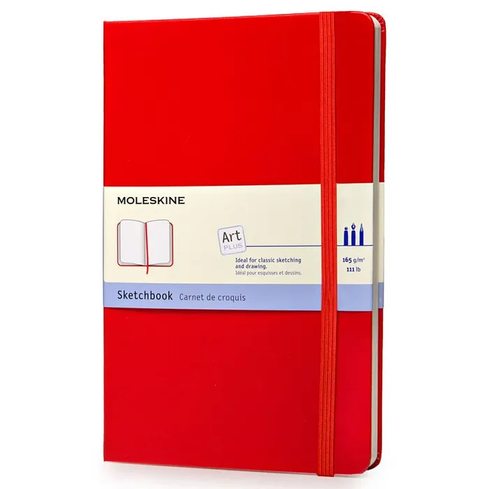 Sketchbook Grande Rojo Blanca Pasta Dura