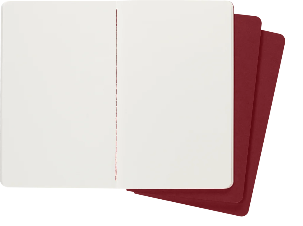 Cahier Journal (Set de 3) Grande, Roja, Lisa, Pasta suave