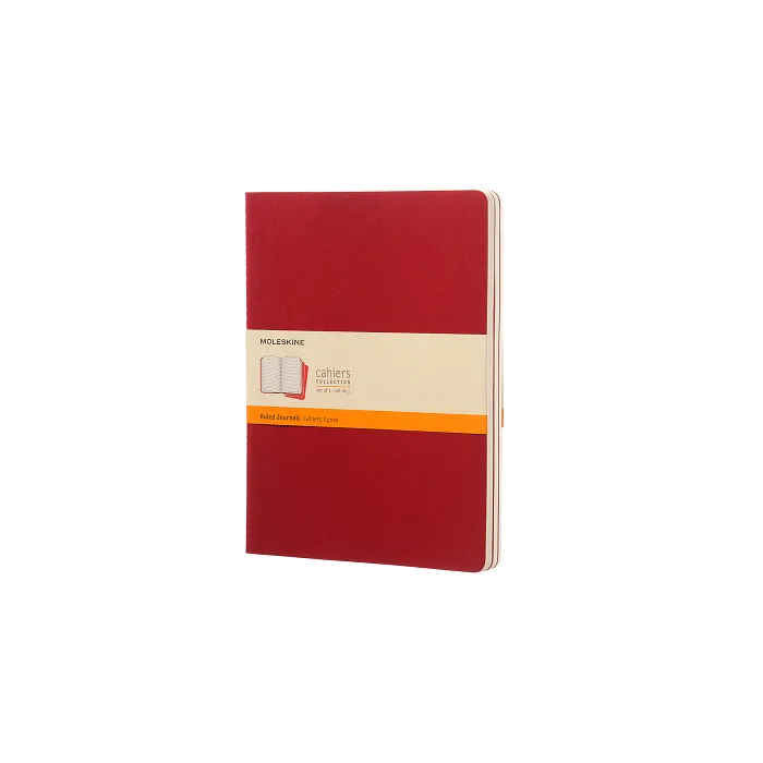 Set De 3 Libretas Extra Grandes Rojas Hoja Rayada Pasta Suave