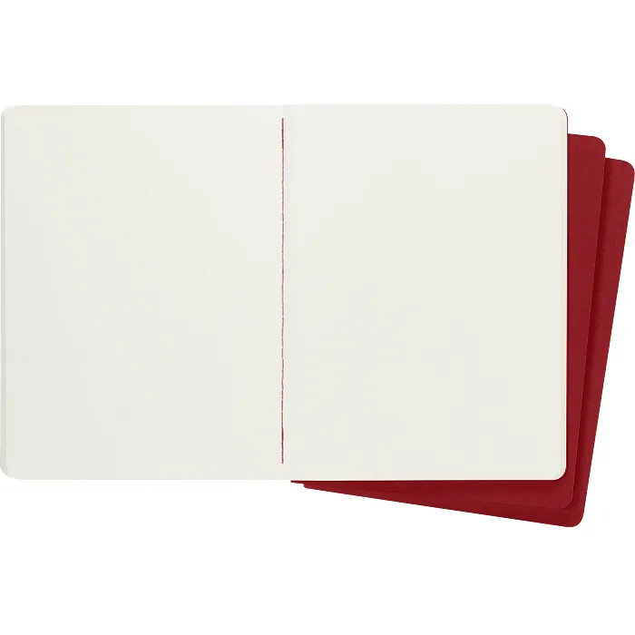 Set De 3 Libretas Cahier Extra Grandes Rojas Hoja Blanca Pasta Suave