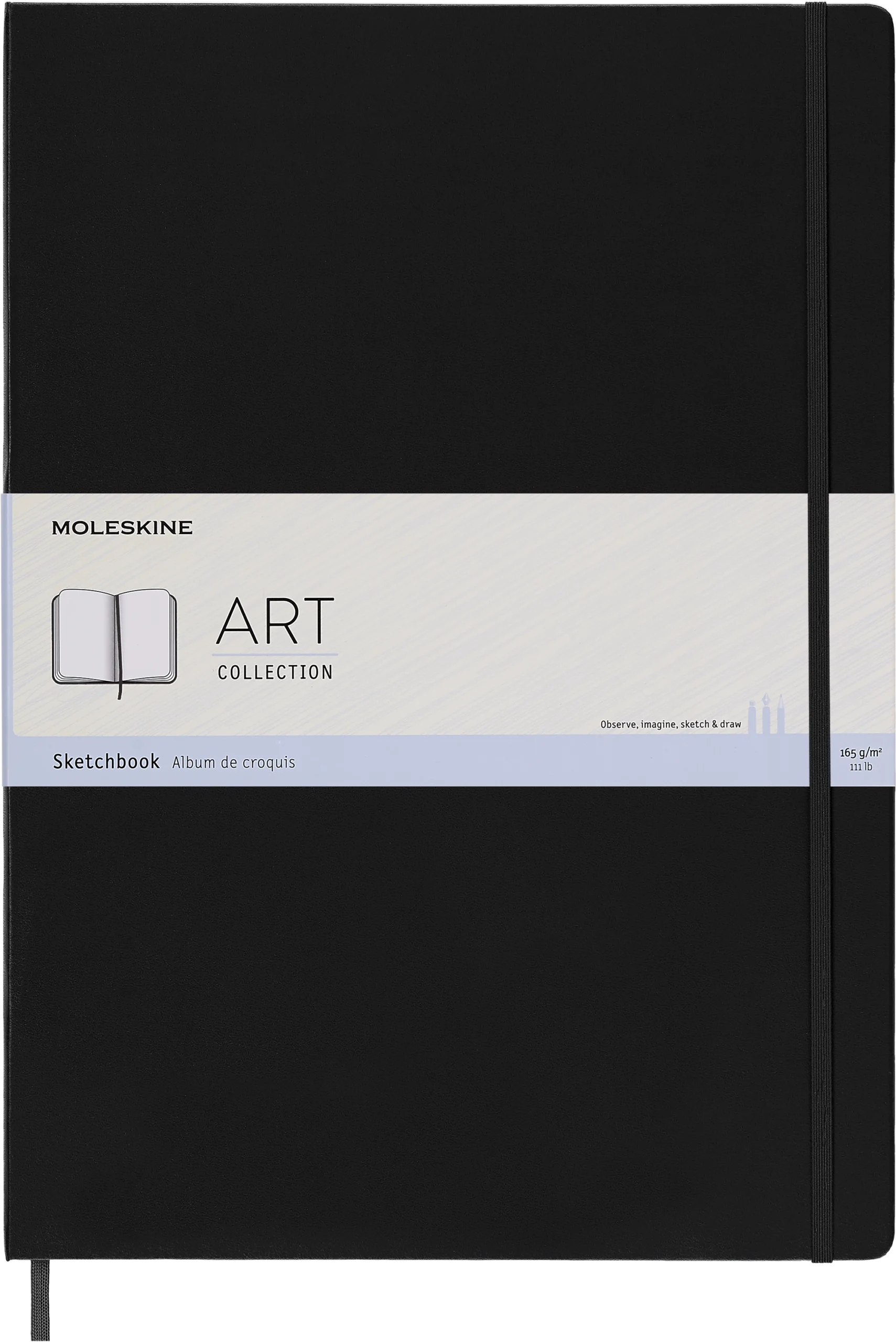 Art Plus Sketchbook, Extra Grande, Negra, Pasta Dura