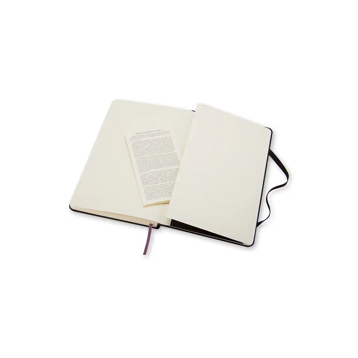 Libreta Clásica Grande Negra Hoja Rayada Pasta Dura — Interior 2