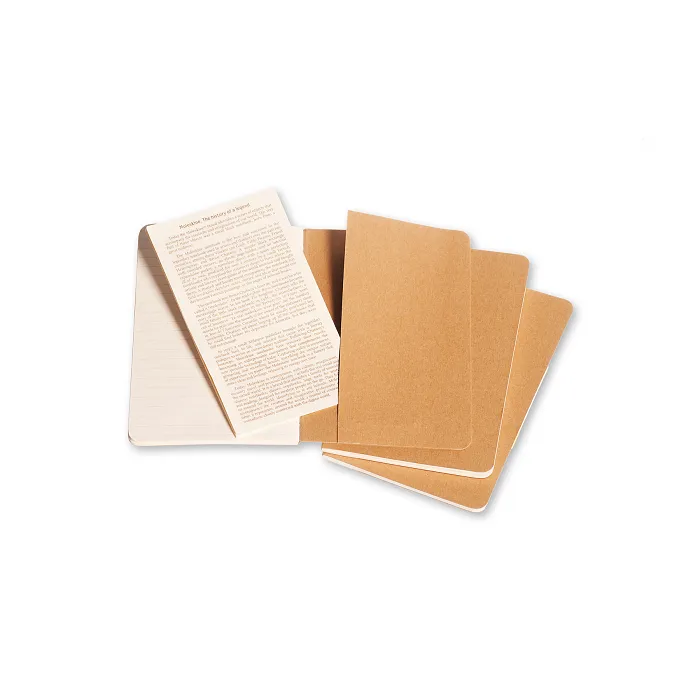 Set de 3 Libretas Bolsillo Color Kraft Hoja Rayada Pasta Suave — Interior 3