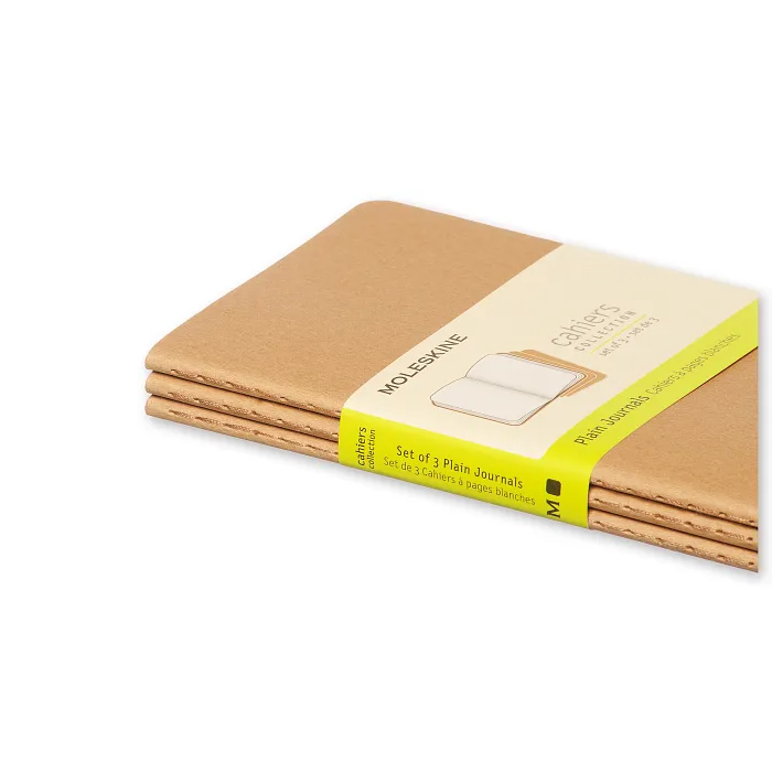 Set de 3 Libretas de Bolsillo Color Kraft Hoja Blanca Pasta Suave — Interior 4