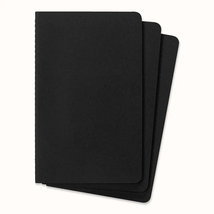 Set de 3 Libretas Grandes Negras Hoja Rayada Pasta Suave — Interior 4