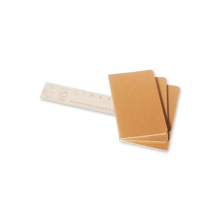 Set de 3 Libretas Grandes Color Kraft Hoja Blanca Pasta Suave — Interior 3