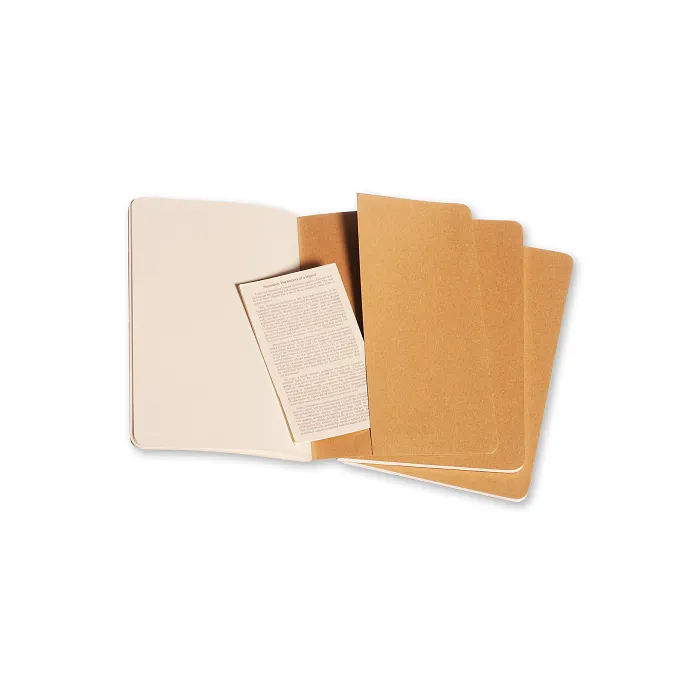 Set de 3 Libretas Grandes Color Kraft Hoja Blanca Pasta Suave — Interior 4