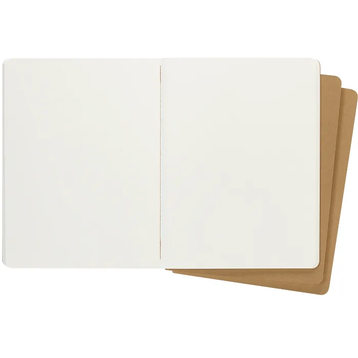 Set Cahier 3 Libretas Extra Grandes Kraft Hoja Blanca Pasta Suave