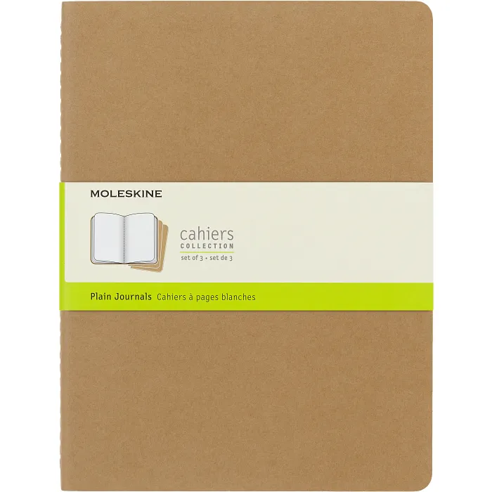 Set Cahier 3 Libretas Extra Grandes Kraft Hoja Blanca Pasta Suave