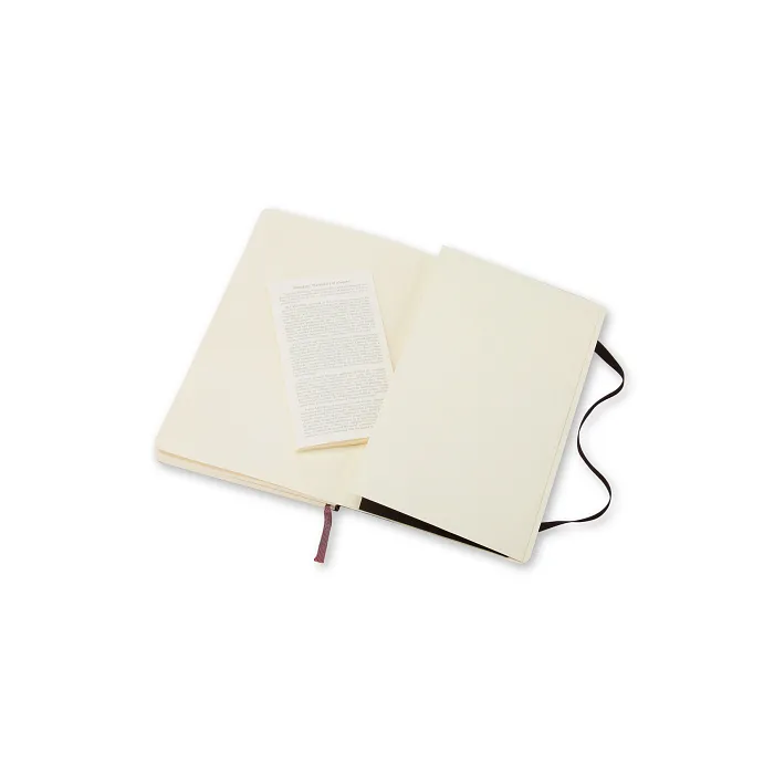Libreta Clásica Grande Negra Hoja Rayada Pasta Suave — Interior 2