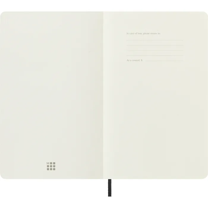 Libreta Clásica Grande Negra Hoja Blanca Pasta Suave — Interior 3