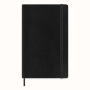 Libreta Clásica Grande Negra Hoja Blanca Pasta Suave — Portada Plana