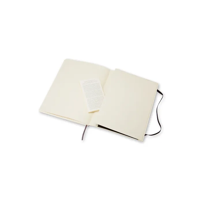 Libreta clásica extra grande negra hoja blanca pasta suave — Interior 1